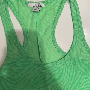 Neon Green Zebra Tank Top